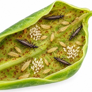Le thrips noir du ficus vit en colonie dans des feuilles repliées.